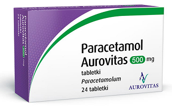 Paracetamol Aurovitas 500 mg, tabletki przeciwbólowe i przeciwgorączkowe, 24 szt.