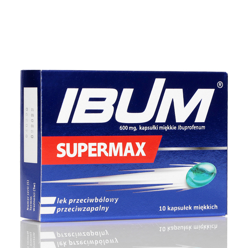 Ibum Supermax 600 mg, kapsułki o działaniu przeciwbólowym i przeciwzapalnym, 10 szt.