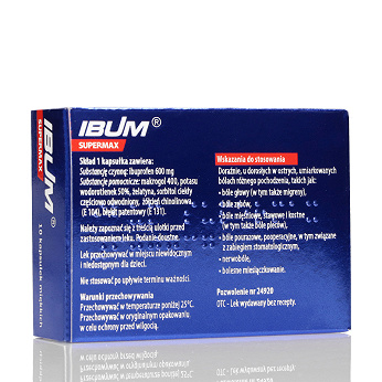 Ibum Supermax 600 mg, kapsułki o działaniu przeciwbólowym i przeciwzapalnym, 10 szt.