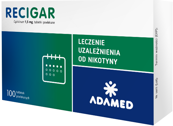 Recigar, tabletki powlekane wspomagające leczenie uzależnienia od nikotyny, 100 szt.