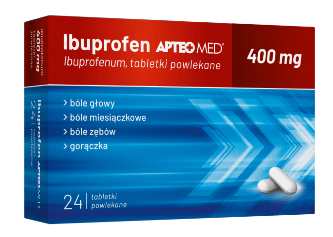 Ibuprofen APTEO MED tabletki na ból słaby i umiarkowany, 24 szt.
