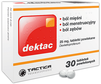 Dektac, tabletki powlekane o działaniu przeciwbólowym, 30 szt.