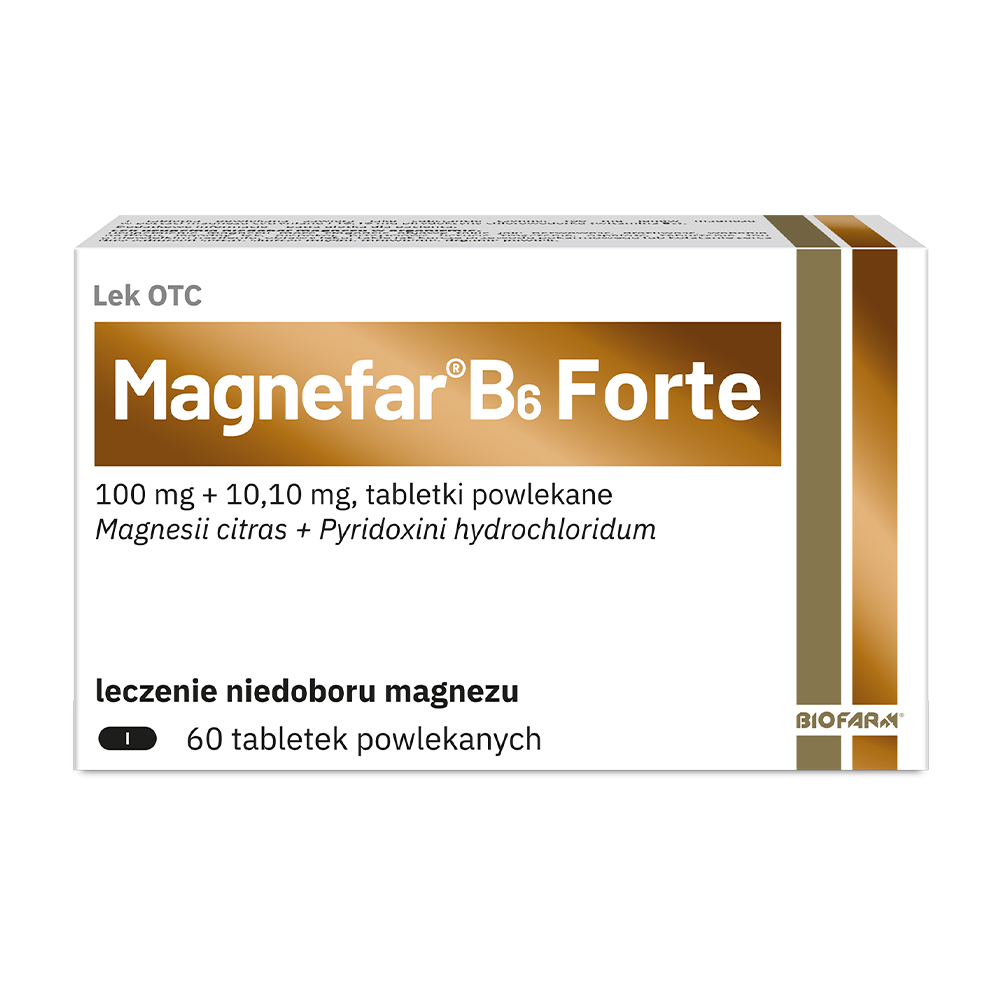 Magnefar B6 Forte tabletki na niedobory magnezu, 60 szt.