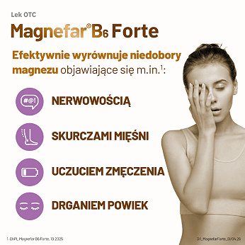 Magnefar B6 Forte, tabletki na niedobory magnezu, 60 szt.
