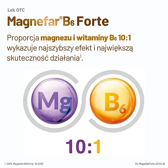 Magnefar B6 Forte, tabletki na niedobory magnezu, 60 szt.