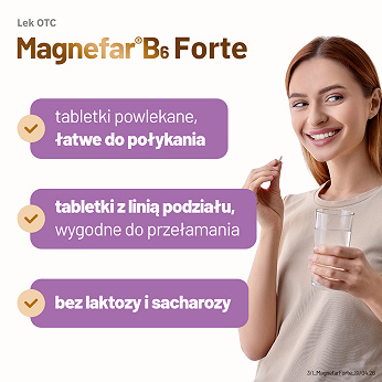 Magnefar B6 Forte, tabletki na niedobory magnezu, 60 szt.