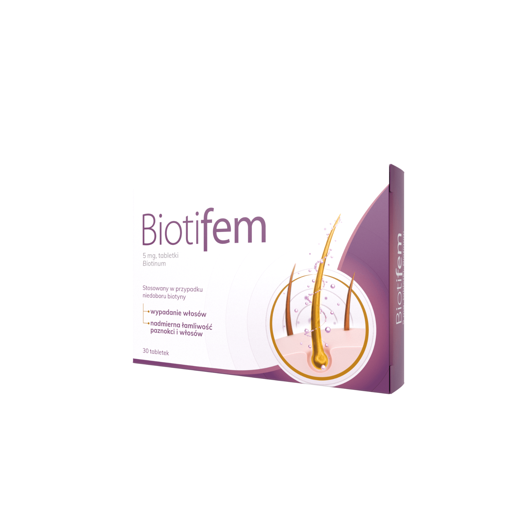 Biotifem tabletki uzupełniające niedobór biotyny, 30 szt.