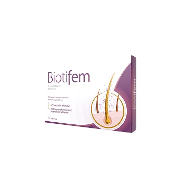 Biotifem, tabletki uzupełniające niedobór biotyny, 30 szt.