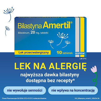 Bilastyna Amertil 20 mg, 10 tabletek