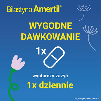 Bilastyna Amertil 20 mg, 10 tabletek