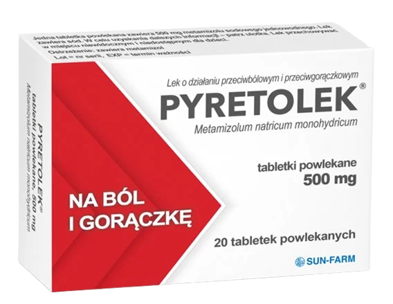 Pyretolek 500 mg 20 tabletek powlekanych