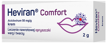 Heviran Comfort, krem wspomagający leczenie opryszczki, 2 g