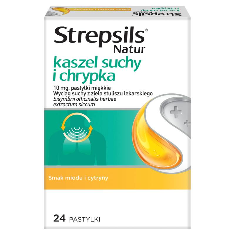 Strepsils Natur Kaszel Suchy I Chrypka 10 mg 24 pastylki