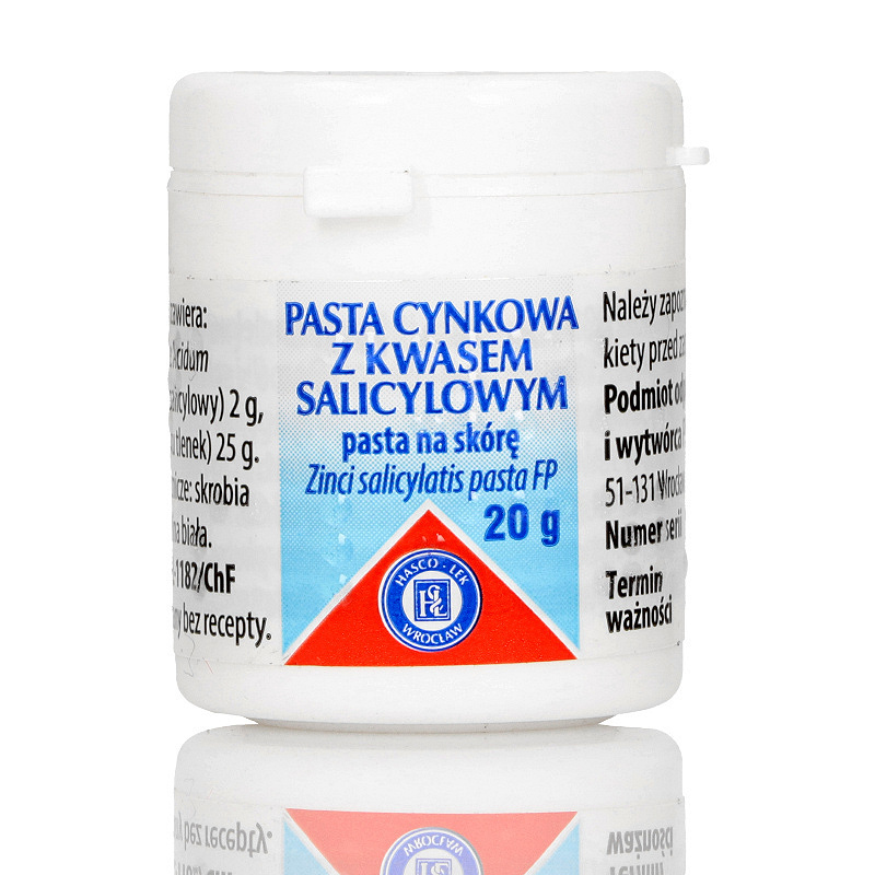 Pasta cynkowa, pasta z kwasem salicylowym na trądzik i stany zapalne skóry, 20 g