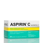 Aspirin C tabletki o działaniu przeciwbólowym, przeciwgorączkowym i przeciwzapalnym z witaminą C, 20 szt.