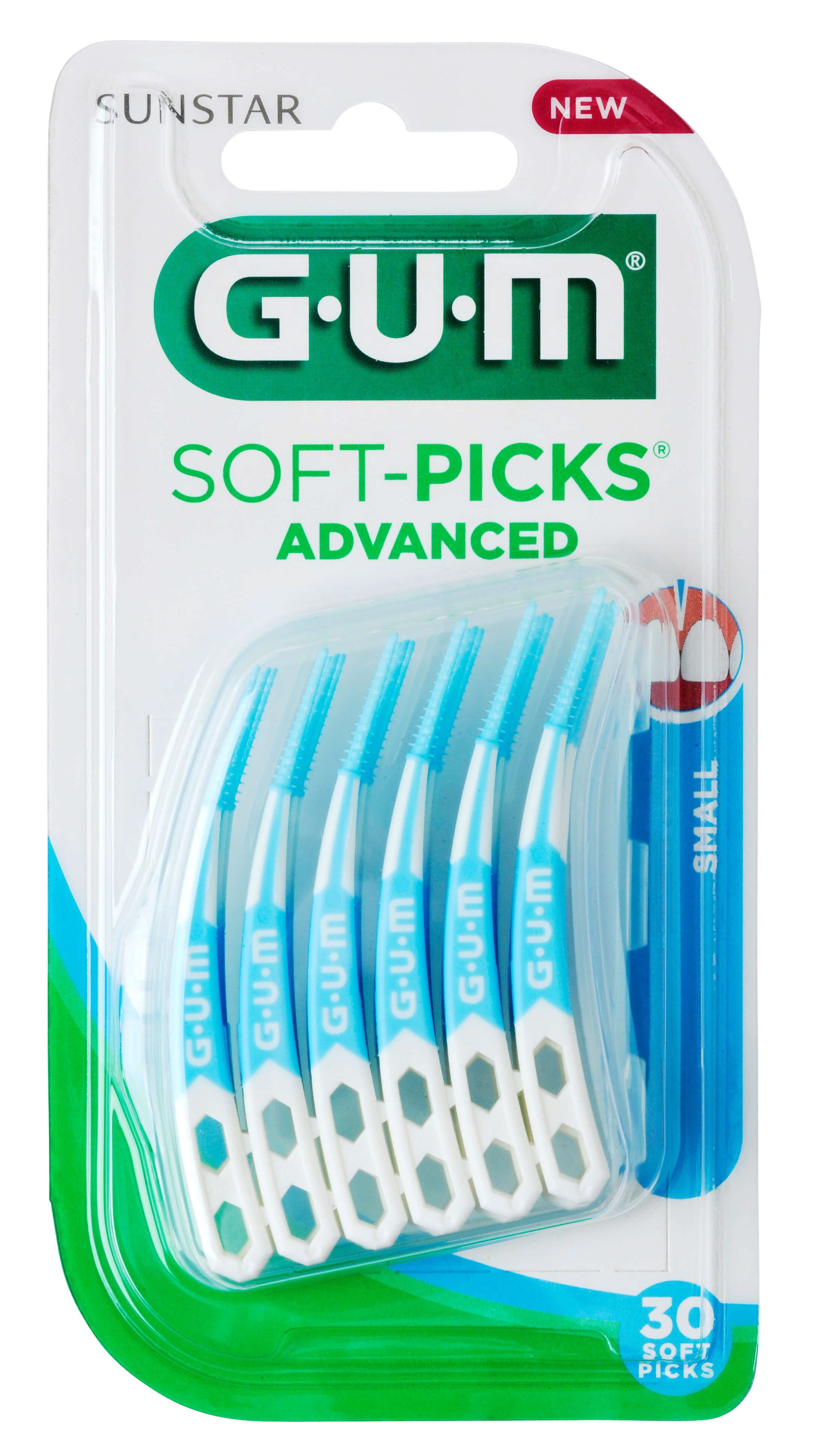 SUNSTAR GUM SOFT-PICKS Advanced, szczoteczka międzyzębowa mała, 30 szt.