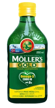 Mollers Gold Tran Norweski, płyn o smaku cytrynowym, 250 ml