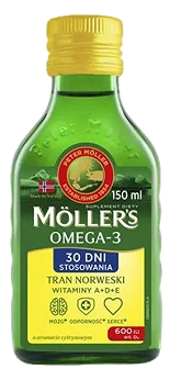 Mollers Omega-3 Tran Norweski, aromat cytrynowy, 150 ml