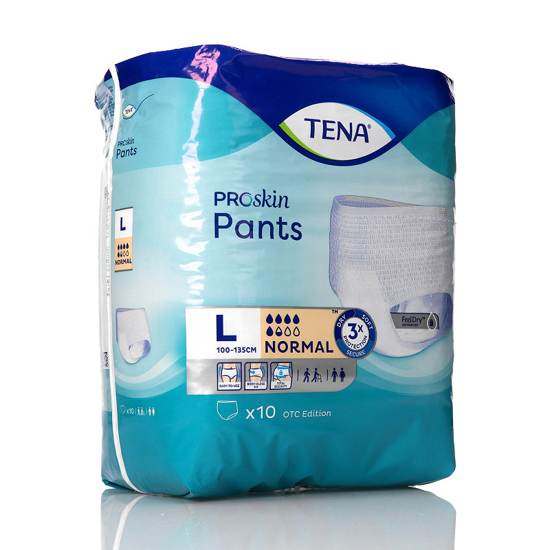 Tena Pants ProSkin Normal , pieluchomajtki na nietrzymanie moczu, rozmiar L, 10 szt.