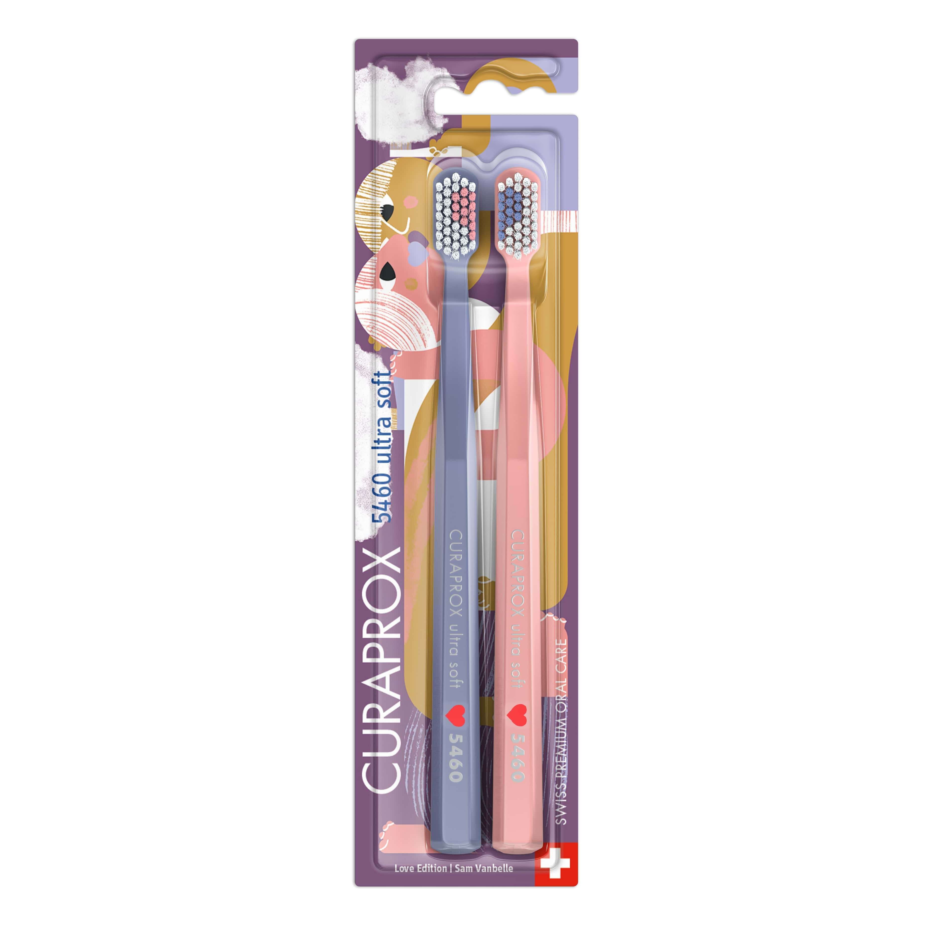 Curaprox CS 5460 Love Edition , dwupak: szczoteczki do zębów z miękkim włosiem, 2 szt.