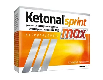 Ketonal Sprint Max, granulat do sporządzania roztworu doustnego, 12 sasz.