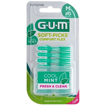 SUNSTAR GUM SOFT-PICKS Comfort flex Mint, szczoteczki międzyzębowe o smaku miętowym, 40 szt.