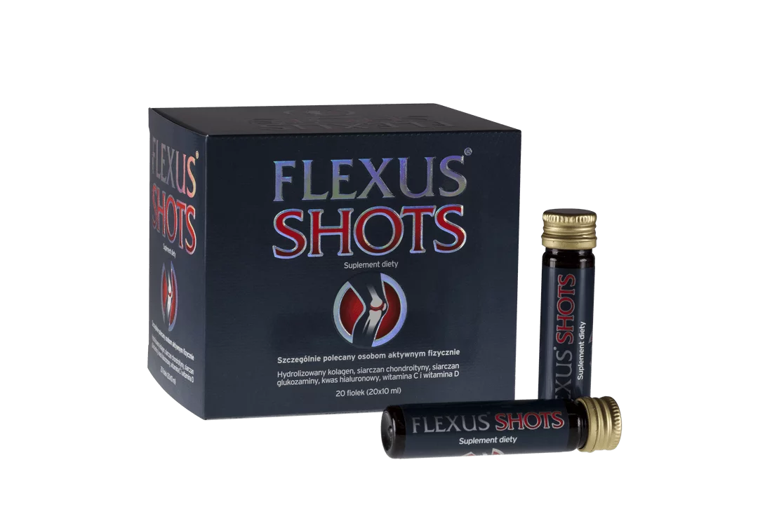 Flexus Shots, płyn z zestawem witamin dla osób aktywnych fizycznie, 20 fiolek po 10 ml