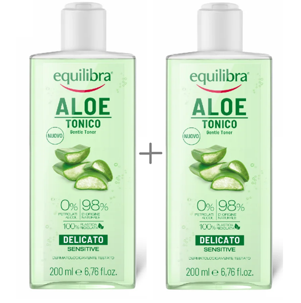 Equilibra,  tonik aloesowy do twarzy, 2 x 200 ml