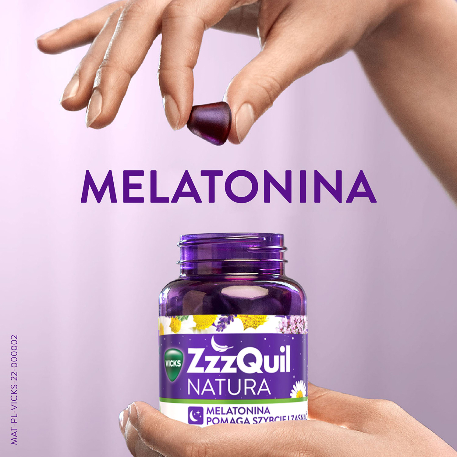 ZzzQuil NATURA, żelki ze składnikami ułatwiającymi zasypianie, owoce leśne, 30 szt.