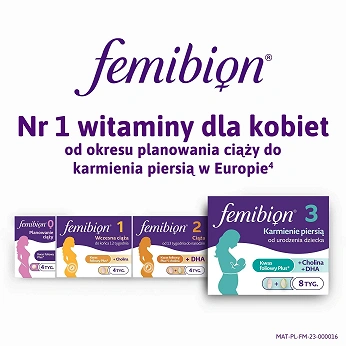 Femibion® 3 Karmienie Piersią, kwas foliowy plus, DHA, 56 tabletek i 56 kapsułek