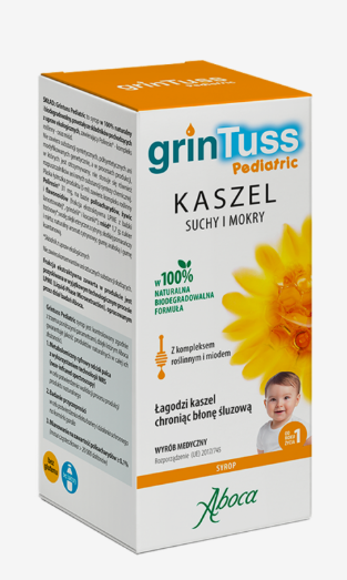 Grintuss Pediatric, syrop na kaszel suchy i mokry, 180 g