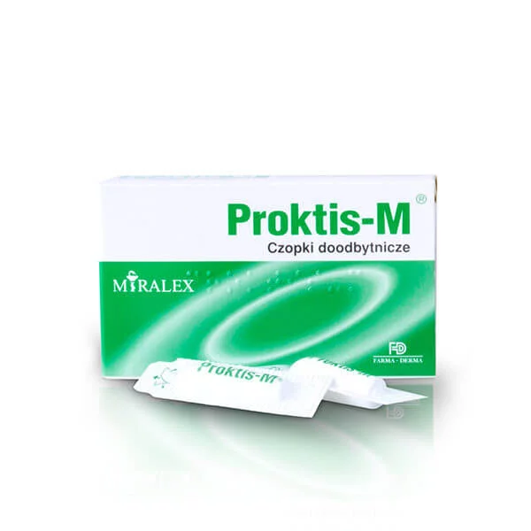 Proktis-M, czopki doodbytnicze wspierające regenerację błony śluzowej odbytu, 10 szt.