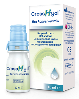 Crosshyal, Krople do oczu nawilżająco –powlekając, 10 ml