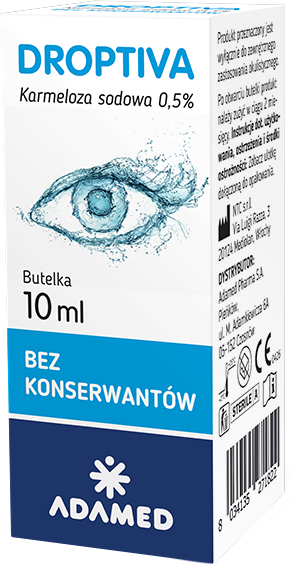 Droptiva 0,5%,, krople do oczu nawilżające bez konserwantów, butelka 10 ml