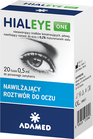 Hialeye ONE roztwór 0,2%, krople nawilżające do oczu, 20 fiolek 0,5 ml