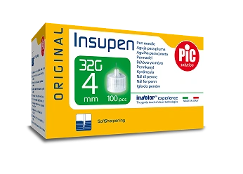 Insupen 32G 4mm, igły do penów insulinowych Original, 100 szt.