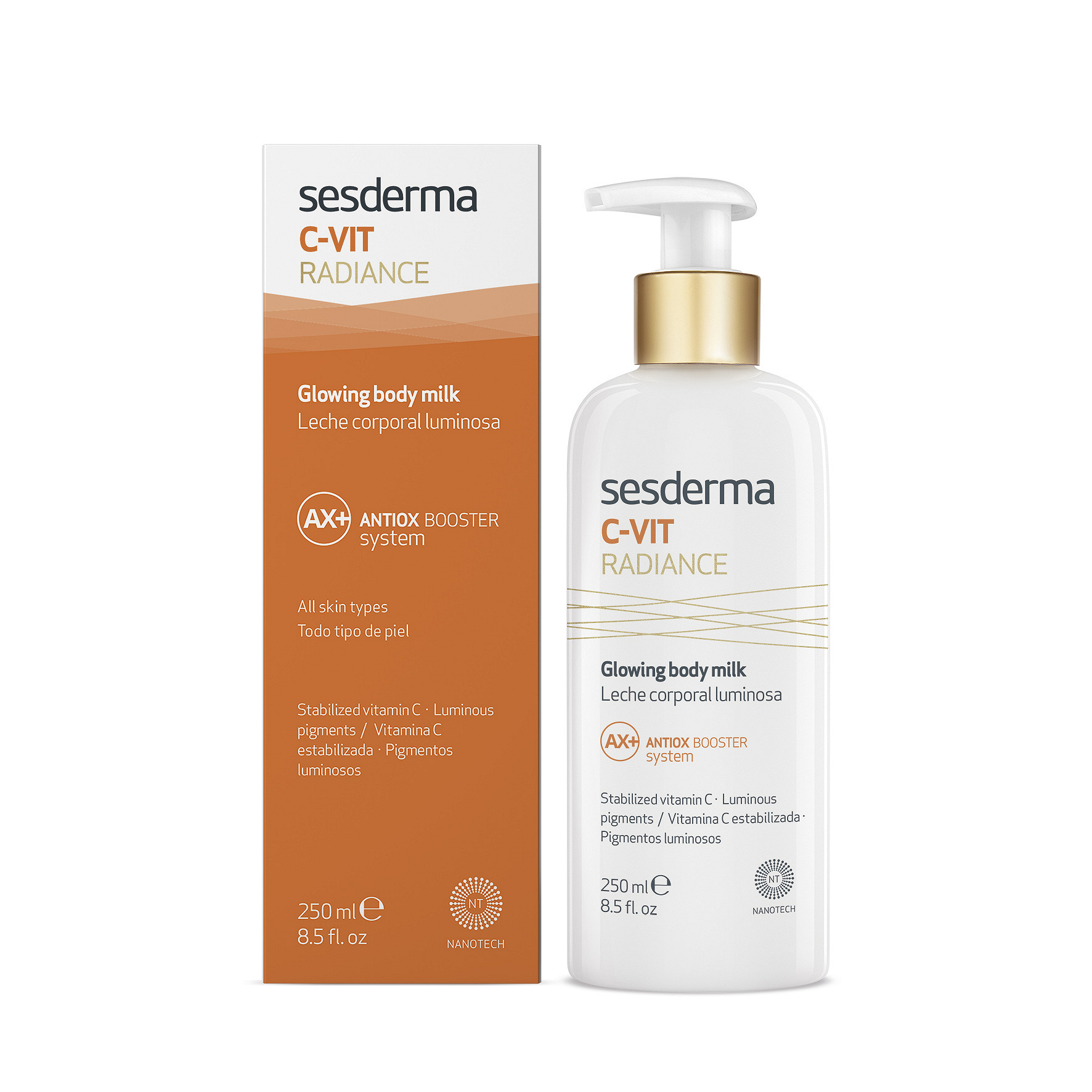 SESDERMA C-VIT RADIANCE mleczko rozświetlające do ciała, 250 ml KRÓTKA DATA 31.07.2026