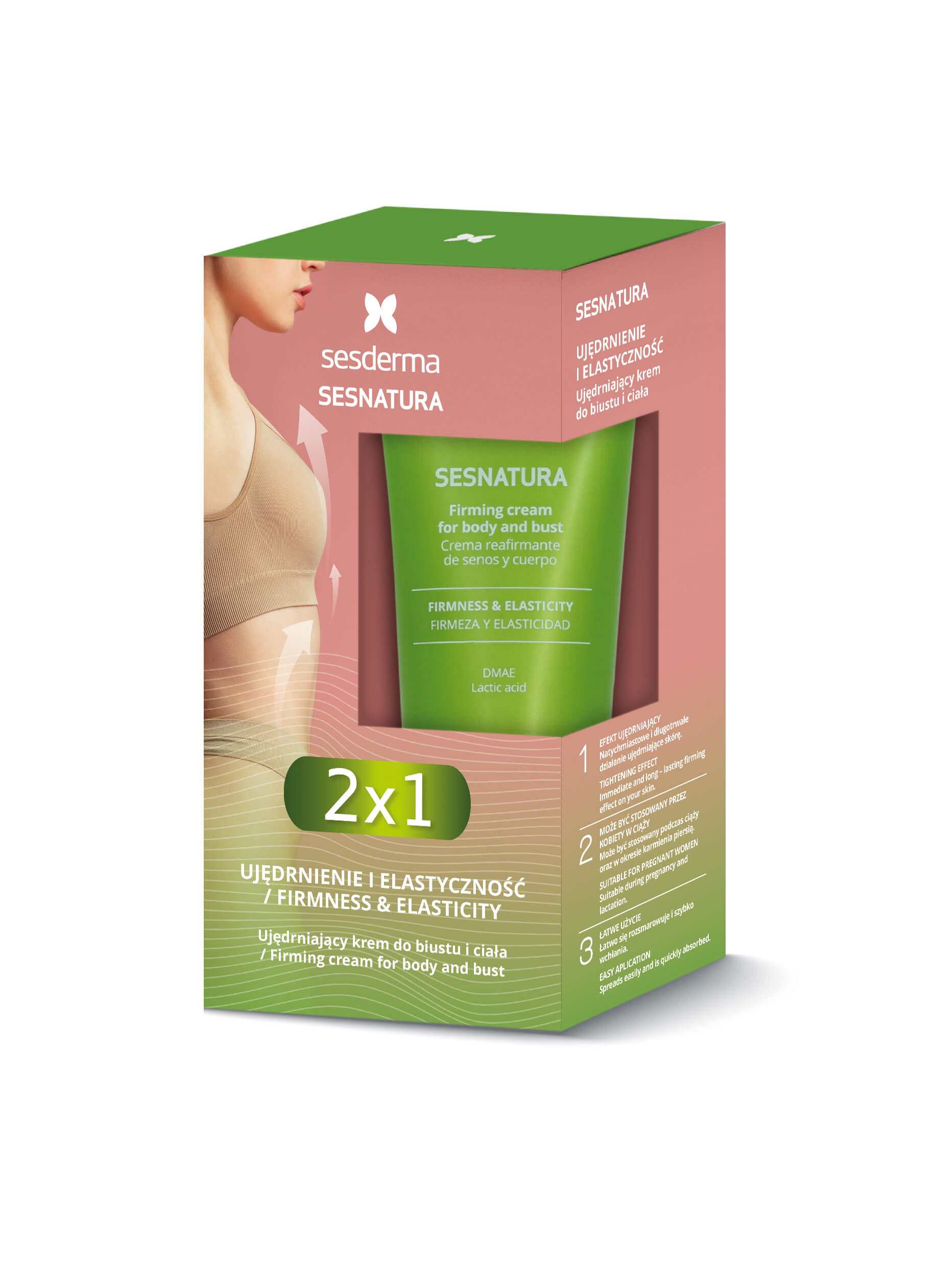SESDERMA S.L. SESDERMA Zestaw, krem ujędrniający do ciała i biustu, 2 x 200 ml