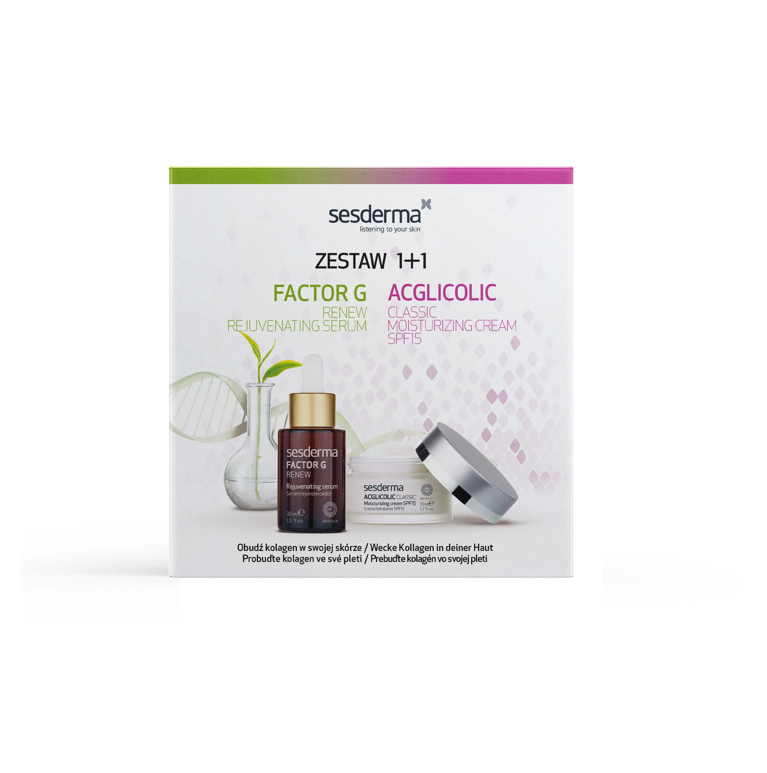 SESDERMA S.L. Sesderma Set, Gesichtscreme, SPF 15, 50 ml + Gesichtsserum, 30 ml