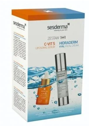 SESDERMA Hidraderm Hyal + C-VIT 5, krem, 50 ml + serum, 30 ml