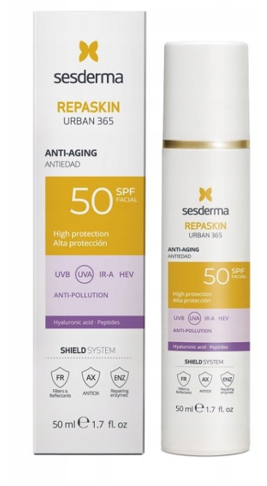 Sesderma Repaskin Urban 365 Anti-Aging, krem przeciwstarzeniowy, SPF 50, 50 ml