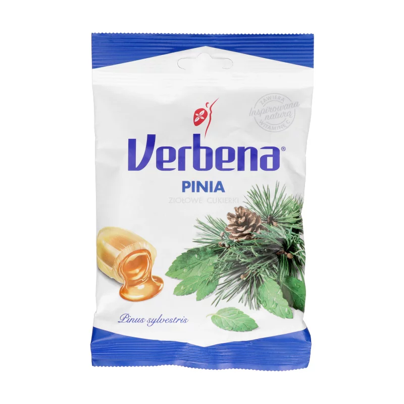 Cukierki Verbena Pinia z Vit. C, cukierki wspomagające w grypie i przeziębieniu, 60 g