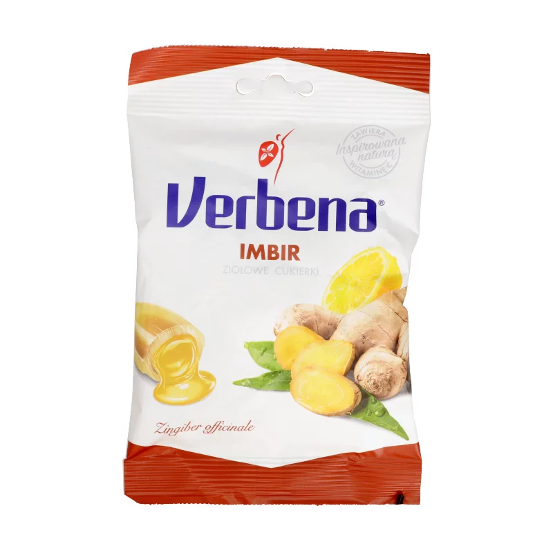 Cukierki Verbena Imbir, rozgrzewające i poprawiające krążenie, 60 g