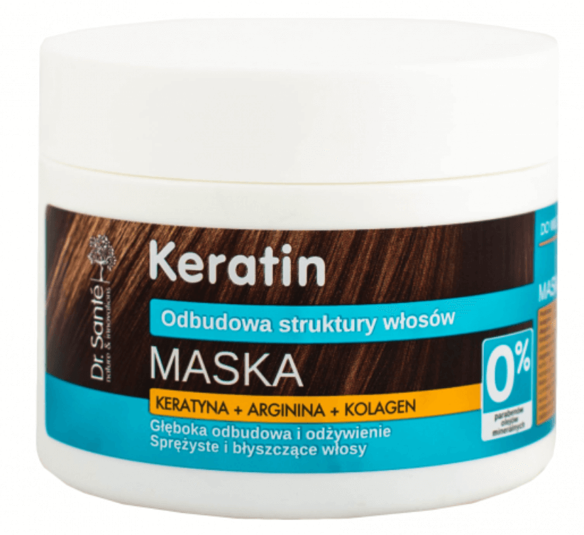 ELFA PHARM Dr Sante Keratin , maska z keratyną, argininą, kolagenem do włosów matowych i łamliwych, 300 ml — Składniki i ocena
