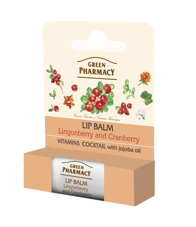 ELFA PHARM Green Pharmacy, balsam do ust z brusznicą i żurawiną, 3,6 g