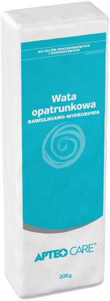 Wata opatrunkowa bawełniano-wiskozowa APTEO CARE, do celów higienicznych, 200 g