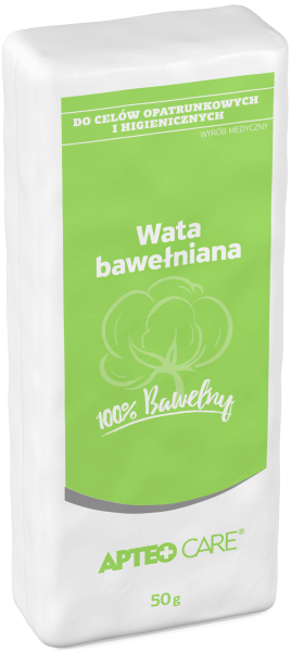 Wata bawełniana APTEO CARE, do celów opatrunkowych i higienicznych, 50 g
