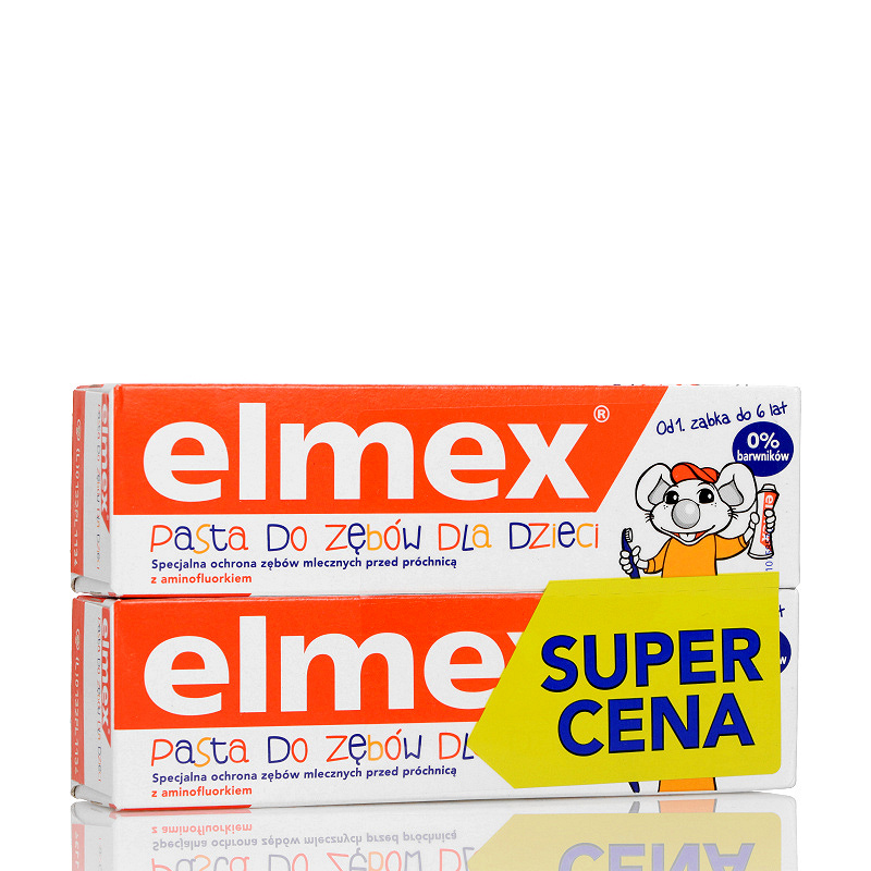Elmex Pasta do zębów dla dzieci, ochraniająca zęby mleczne przed próchnicą, 2 szt.