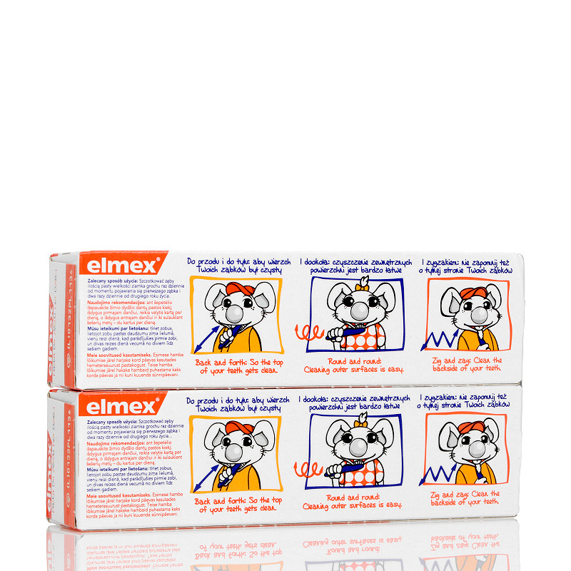 Elmex Pasta do zębów dla dzieci, ochraniająca zęby mleczne przed próchnicą, 2 szt.