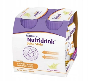 Nutridrink Juice Style, gruszka i kwiat bzu 4 x 200 ml